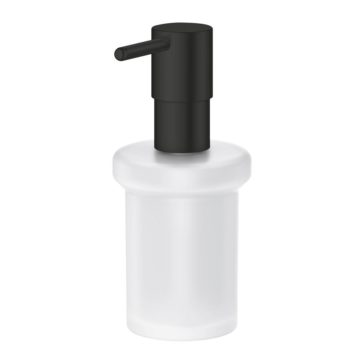 GROHE Start Dispenser di Sapone Nero Opaco in Vetro e Metallo, 160 ml, Installazione Facile senza Perforazione
