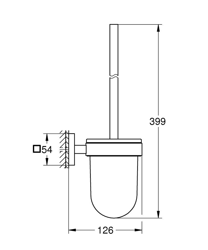 GROHE Start Cube Set Scopino per WC - Nero Opaco, Montaggio a Parete, Vetro e Metallo, Facile Installazione con QuickGlue