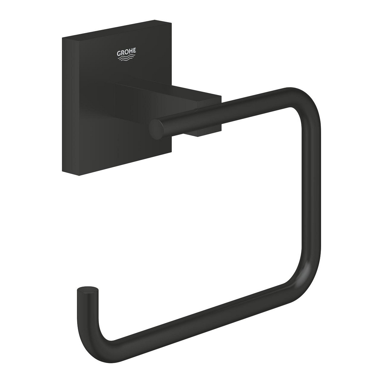 GROHE Portarotolo Carta Igienica Start Cube QuickFix in Metallo Nero Opaco, Montaggio a Parete con Fissaggio Nascosto, 138 mm, Capacità Fino a 5 kg