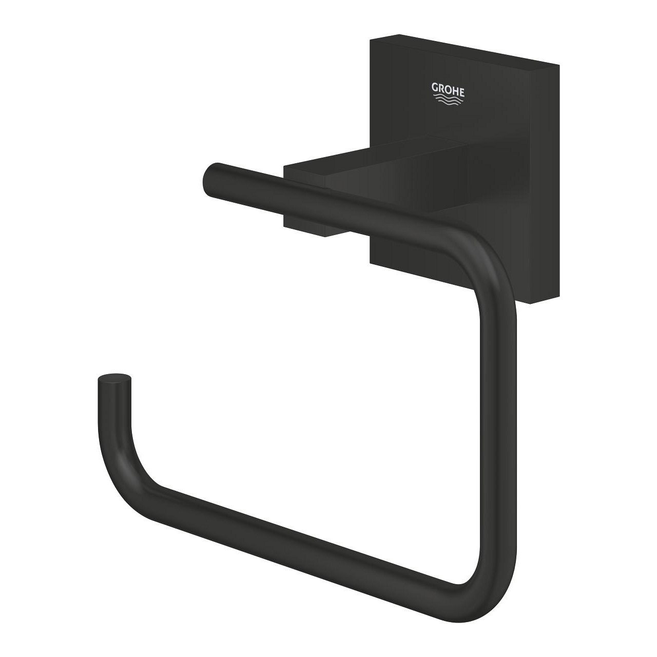 GROHE Portarotolo Carta Igienica Start Cube QuickFix in Metallo Nero Opaco, Montaggio a Parete con Fissaggio Nascosto, 138 mm, Capacità Fino a 5 kg