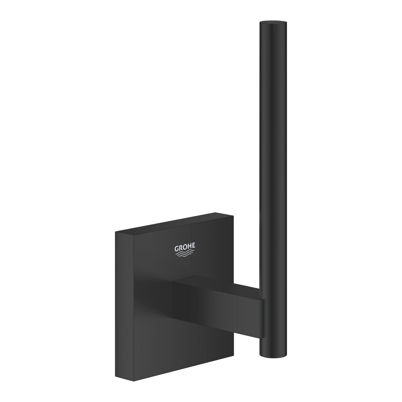 GROHE Portarotolo di ricambio Start Cube QuickFix - Metallo, Montaggio a Parete, Fissaggio Nascosto, Nero Opaco, 134 mm, Capacità 5 kg