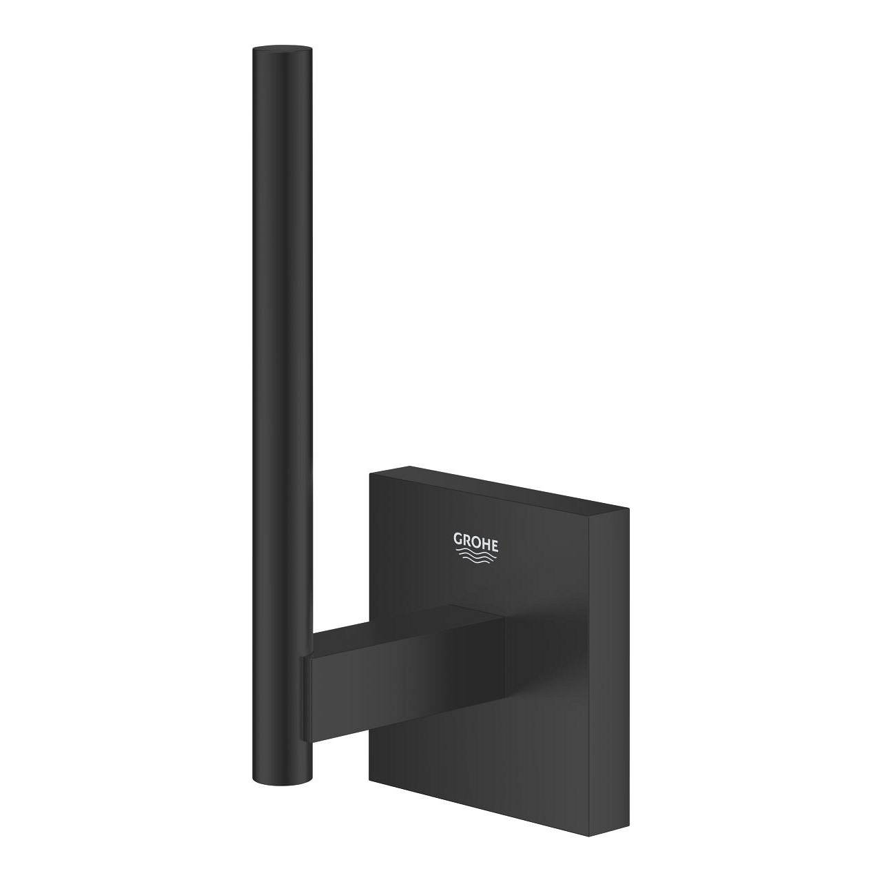 GROHE Portarotolo di ricambio Start Cube QuickFix - Metallo, Montaggio a Parete, Fissaggio Nascosto, Nero Opaco, 134 mm, Capacità 5 kg