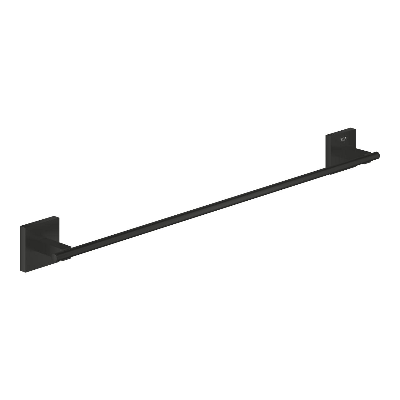 GROHE Start Cube Portasciugamani Nero Opaco 600 mm - Fissaggio Nascosto, Metallo, Capacità 10 kg