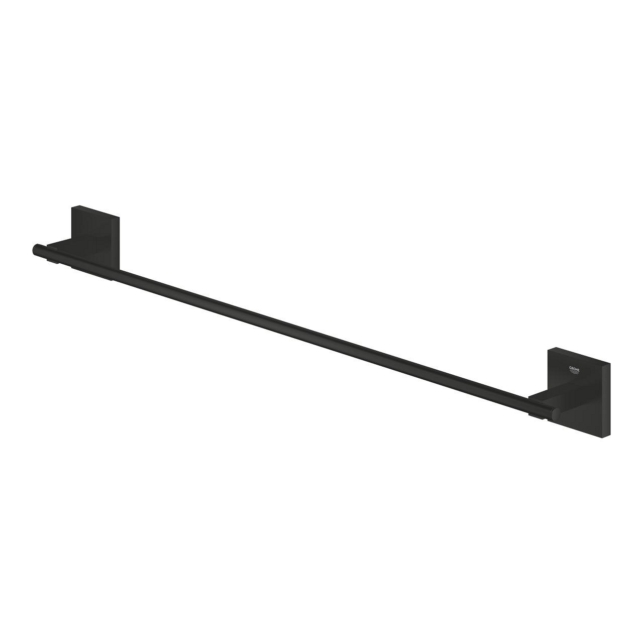 GROHE Start Cube Portasciugamani Nero Opaco 600 mm - Fissaggio Nascosto, Metallo, Capacità 10 kg
