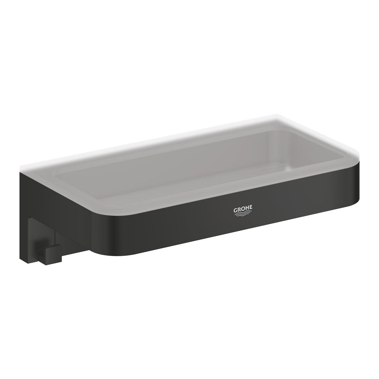 GROHE Start Cube QuickFix Mensola da Parete per Bagno 200 mm Nero Opaco - Facile Montaggio con QuickGlue
