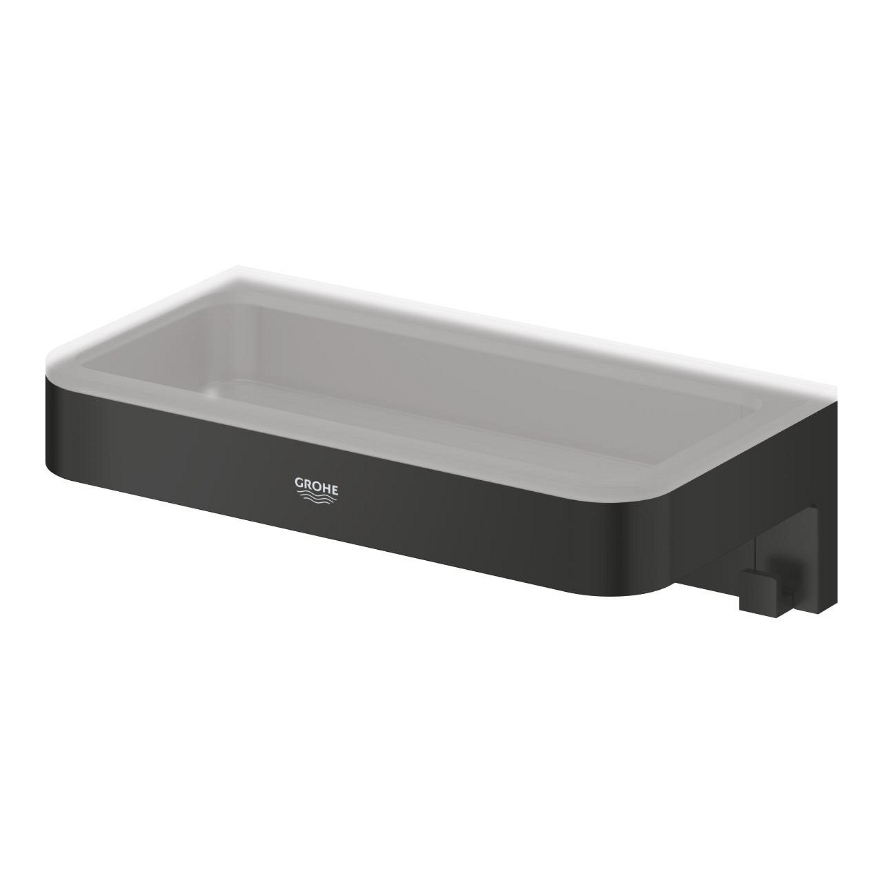 GROHE Start Cube QuickFix Mensola da Parete per Bagno 200 mm Nero Opaco - Facile Montaggio con QuickGlue