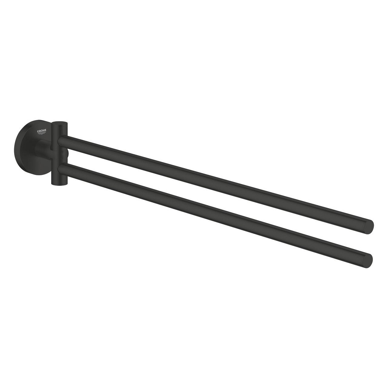 GROHE Start Porta Asciugamani Metallo 439 mm, Fissaggio Nascosto, 2 Bracci Orientabili, Nero Opaco, Rivestimento Grohe Long-Life