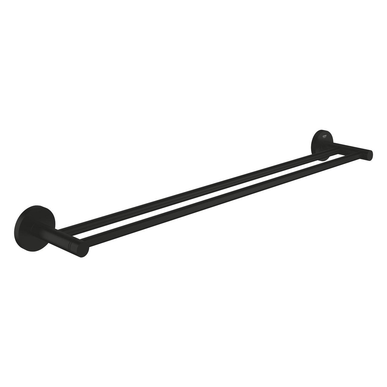 GROHE Start Porta Asciugamani Doppio in Metallo, Fissaggio Nascosto, 654 mm, Nero Opaco