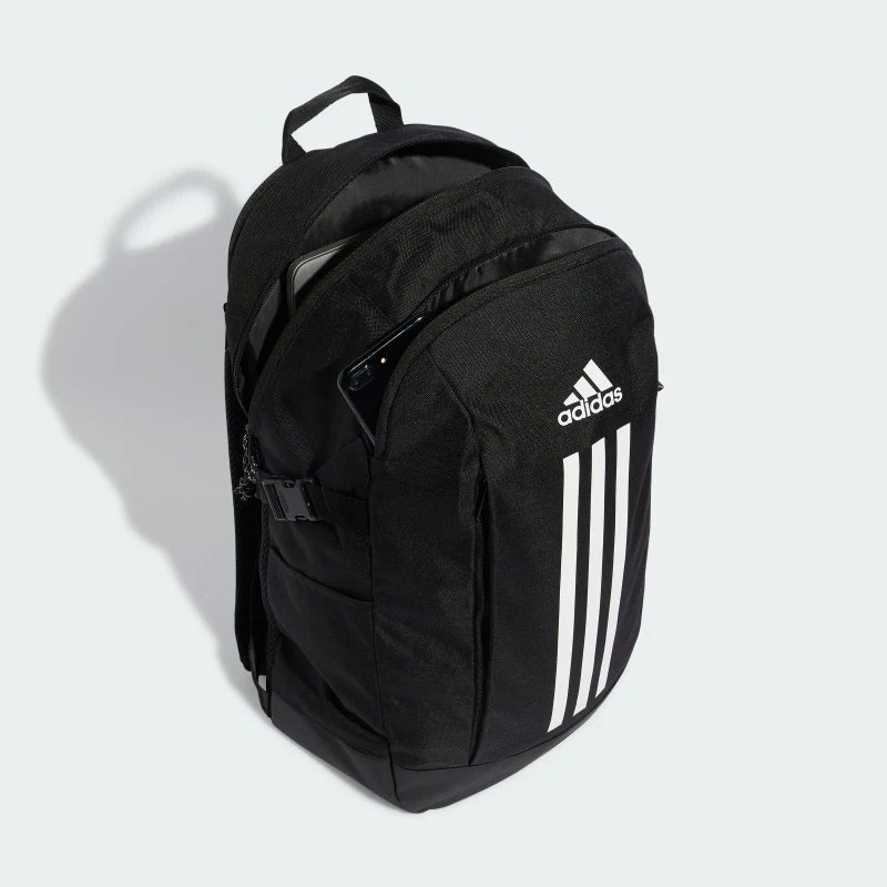 Adidas Power Backpack Nero/Bianco - Zaino Unisex con Scomparto Imbottito per Laptop, Dimensioni 19x30x46 cm, Volume 26,4 L