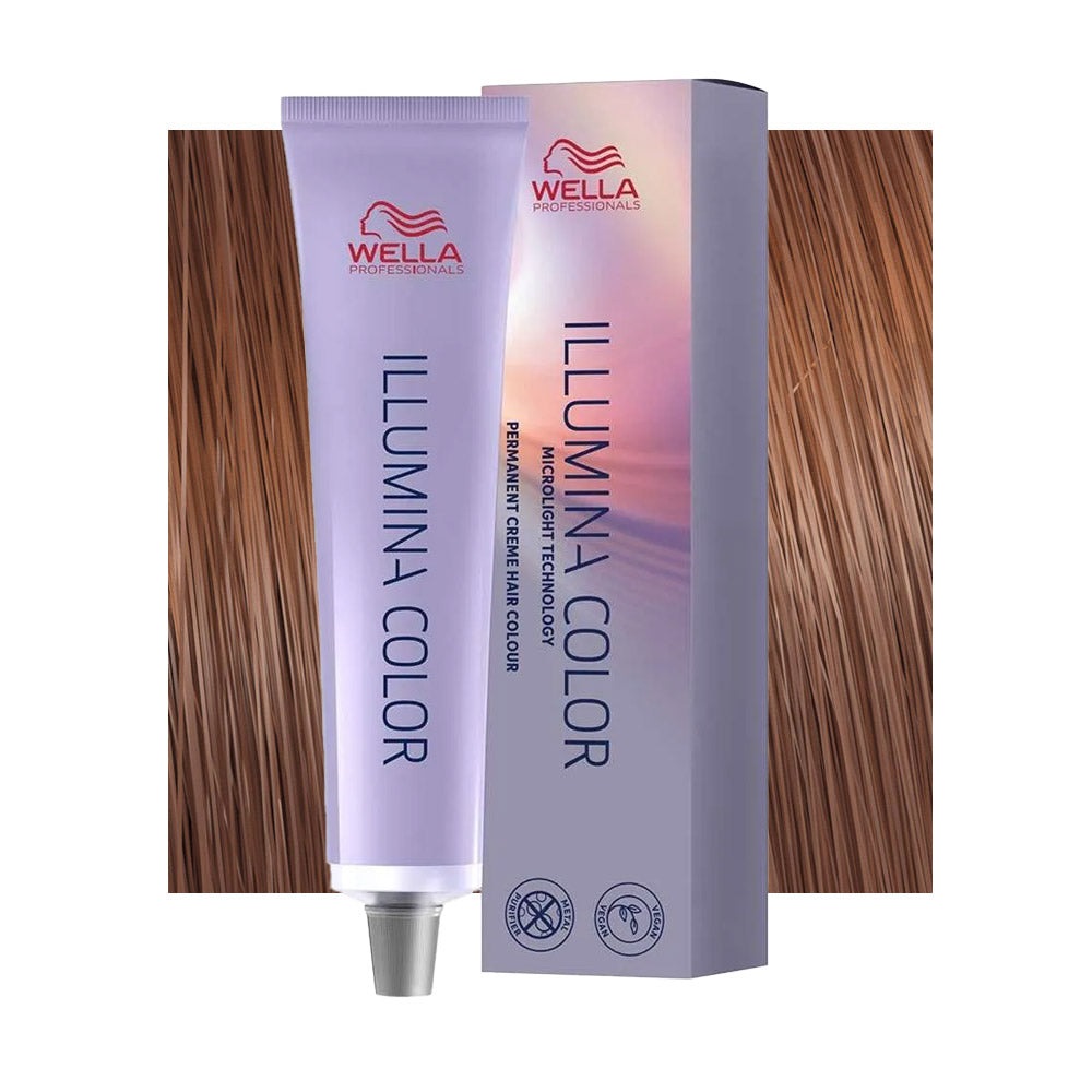 Wella Professionals Illumina Color Tinta 7/53 Biondo Medio Mogano Dorato 60 ml - Colore a lunga durata e lucentezza