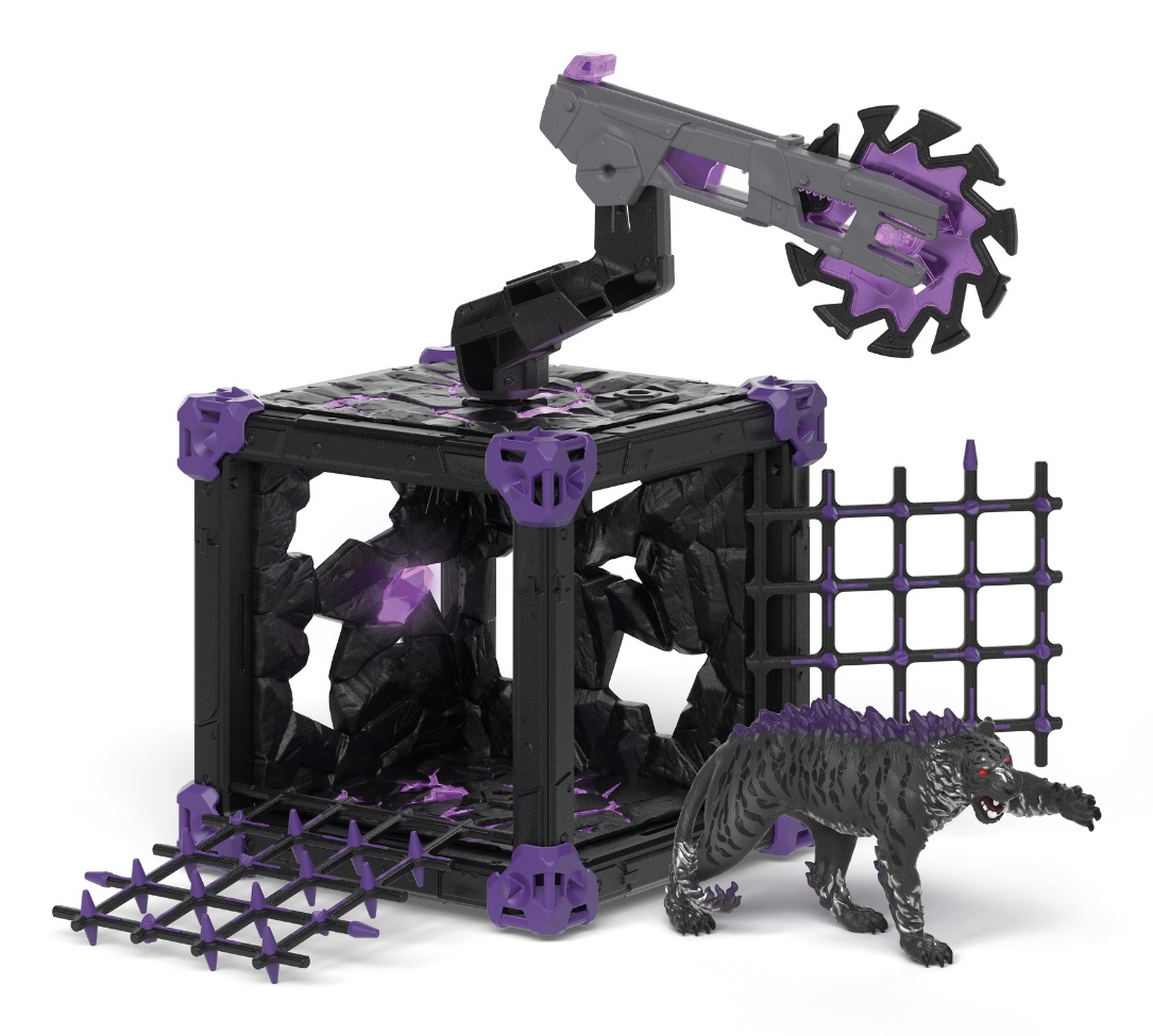 schleich ELDRADOR Creatures BattleCave Tigre dell'Ombra - Set con 27 Pezzi, Caverna, Mostro, Cristallo e Sega Circolare