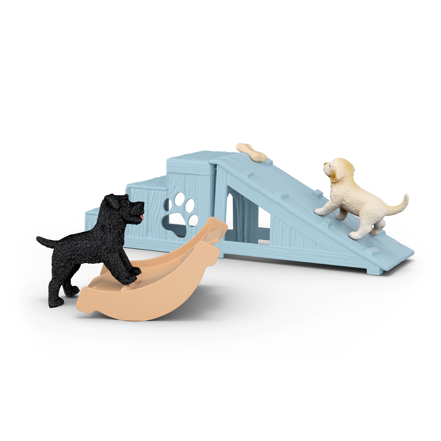 SCHLEICH Tempo di gioco del cucciolo - Playset con 2 cani, cuccia, rampa e scaletta, 12 pezzi, dai 3 anni
