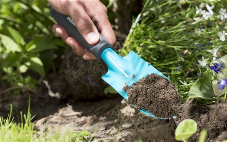Gardena 08950-20 Trapiantatore a Mano, Nero, 33.5 x 8 x 4.5 cm, Ergonomico per Piantagioni e Trapianti