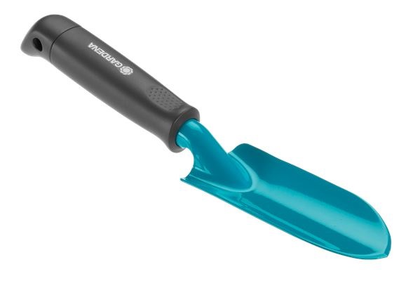 Gardena Trapiantatore Stretto Classic - Paletta da Giardino Ergonomica in Duroplast e Acciaio, Larghezza 6 cm, Nero e Blu