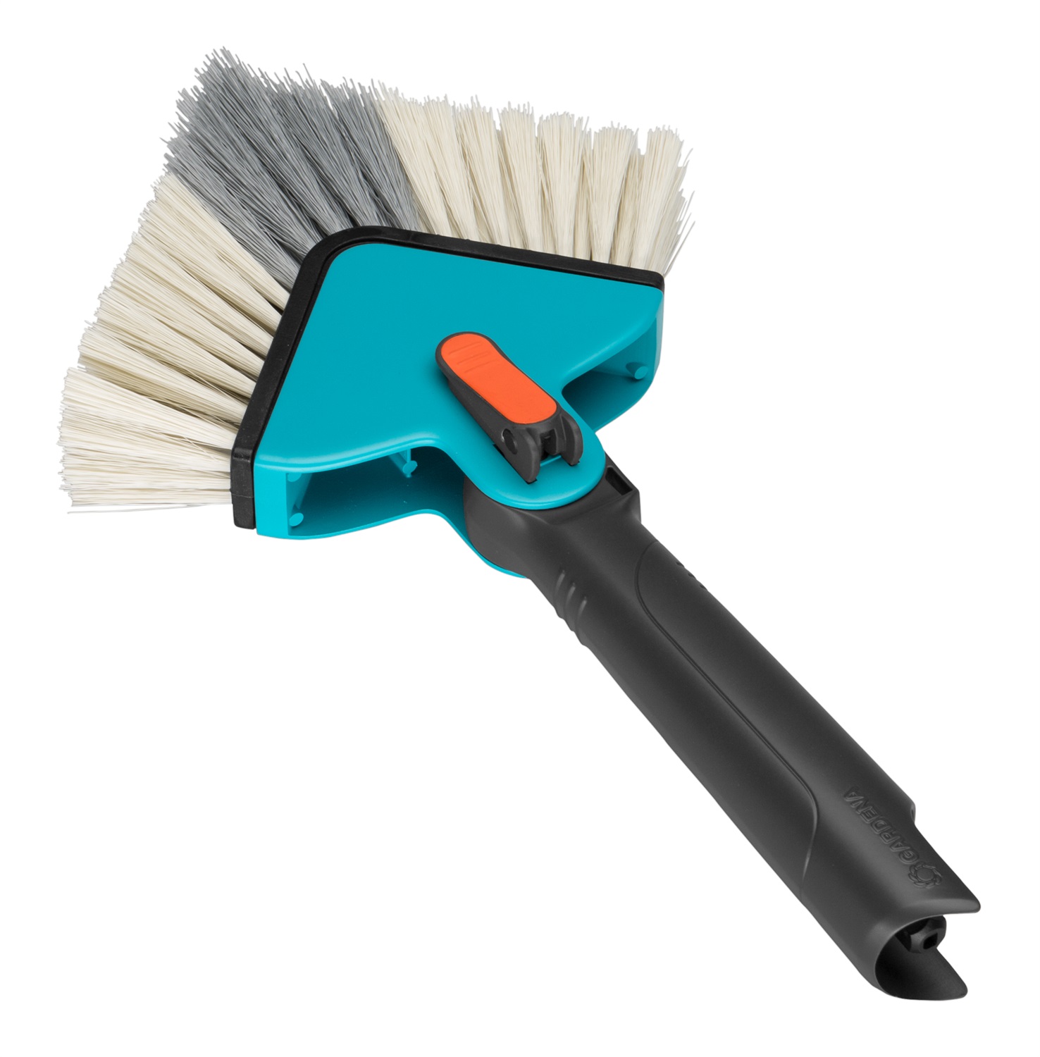 Gardena Spazzola Ad Angolo Combisystem 3634-20 - Setola Rigida, Colori Nero, Blu, Arancione, Regolabile per Angoli Stretti