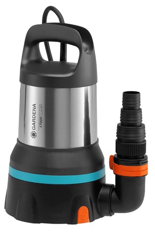 GARDENA Pompa sommersa Aquasensor 750 W - Portata 17000 l/h, Prevalenza Max 9 m, Aspirazione Piatta fino a 1 mm, Galleggiante Integrato, Regolazione Touch Control