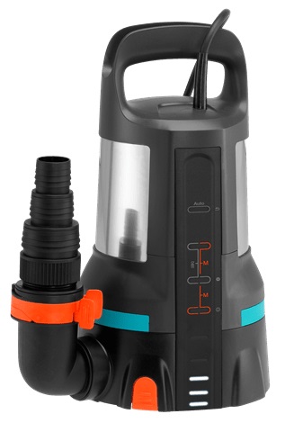 GARDENA Pompa sommersa Aquasensor 750 W - Portata 17000 l/h, Prevalenza Max 9 m, Aspirazione Piatta fino a 1 mm, Galleggiante Integrato, Regolazione Touch Control