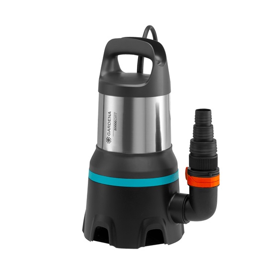 GARDENA Pompa sommersa 20000 Aquasensor - 750 W, portata 20000 l/h, per particelle fino a 35 mm, acciaio inox
