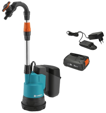 GARDENA 2000/2 - Pompa per cisterna 18V - Potenza elevata, 2000 l/h, senza batterie