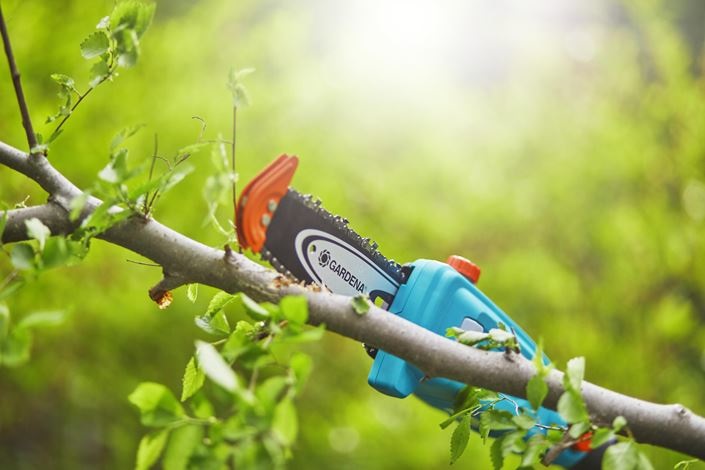 Gardena TCS 20/18V P4A - Potatore telescopico a batteria con lama da 20 cm, asta regolabile 189-239 cm, senza batteria e caricabatteria