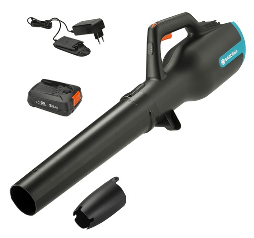 Gardena PowerJet 18V P4A Soffiatore a Batteria Ioni di Litio 2.5Ah per Giardino - Leggero e Compatto