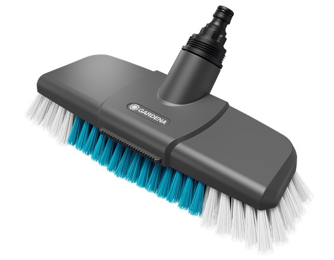 Gardena Idrospazzola Cleansystem hard 18816-20 - Spazzola per Pulizia di Superfici Resistenti con Setole di Diversa Lunghezza, Ideale per Grandi Superfici