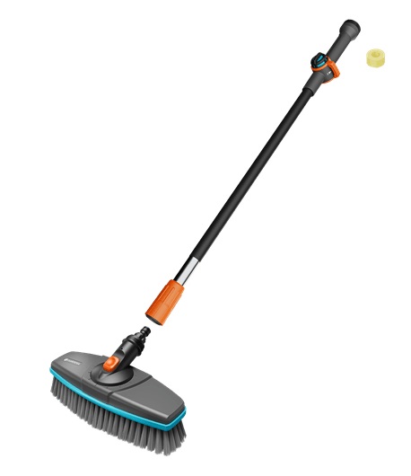 Gardena 18828-20 Set di Pulizia con Manico 150 cm M e Idrospazzola Hard per Superfici Resistenti