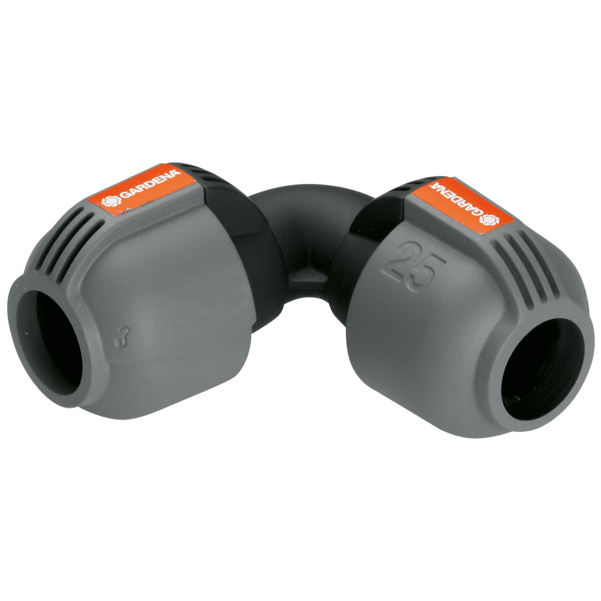 Gardena Raccordo a L 25 mm per Sistema Pop-Up - Cambia Direzione del Tubo di Linea, Compatibile con Tubi da 25 mm
