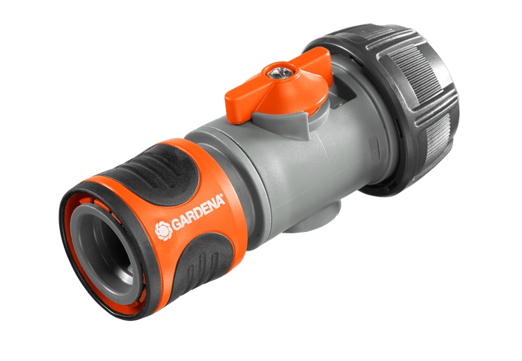 Gardena Raccordo Rapido 2943-20 con Valvola di Regolazione per Tubi da Giardino 19 mm (3/4) - Regolatore e Arresto del Flusso d'Acqua