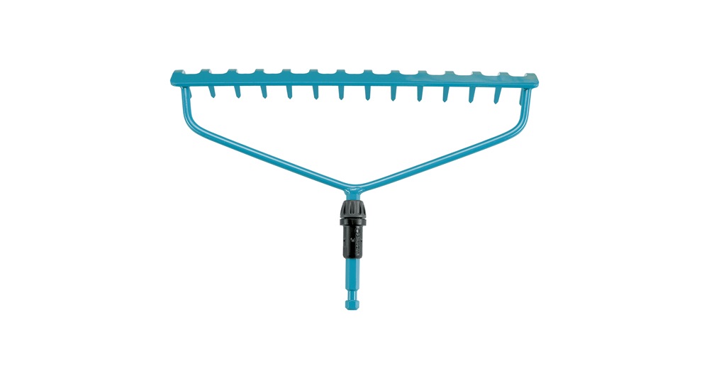 Gardena Rastrello Combisystem 3168-20 - Rastrello da Giardino Robusto a 14 Denti, Larghezza 36 cm, Costruzione a Doppio Arco