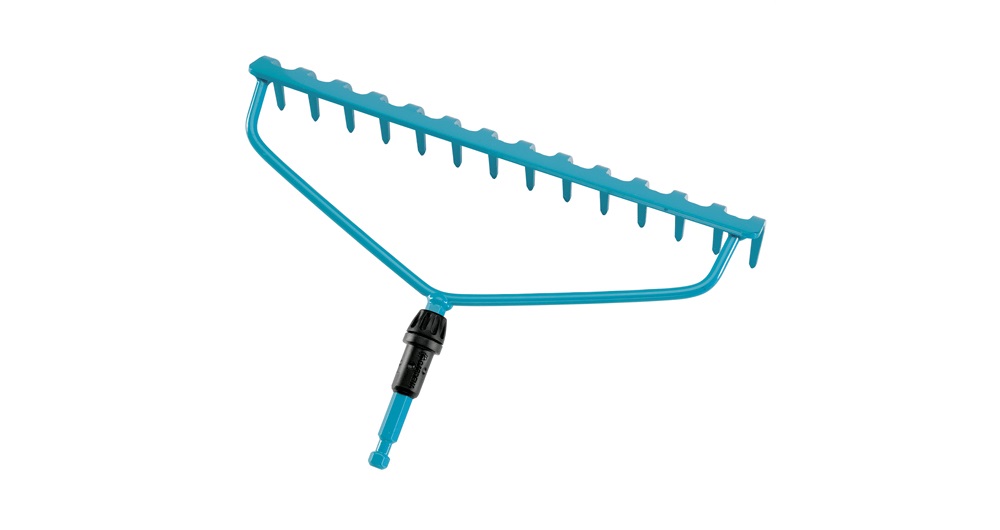 Gardena Rastrello Combisystem 3168-20 - Rastrello da Giardino Robusto a 14 Denti, Larghezza 36 cm, Costruzione a Doppio Arco
