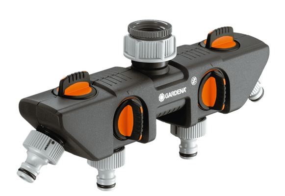 GARDENA Distributore a 4 vie 8194-20 - Collegamento simultaneo di accessori, regolazione flusso d'acqua
