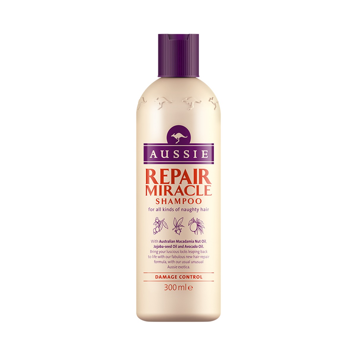 Aussie Repair Miracle Shampoo 300 ml - Shampoo per capelli danneggiati e secchi con olio di semi di jojoba, unisex, senza sperimentazione su animali