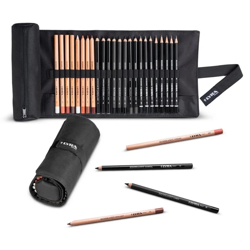 LYRA Rembrandt Polycolor - Astuccio arrotolabile con 24 matite colorate di alta qualità