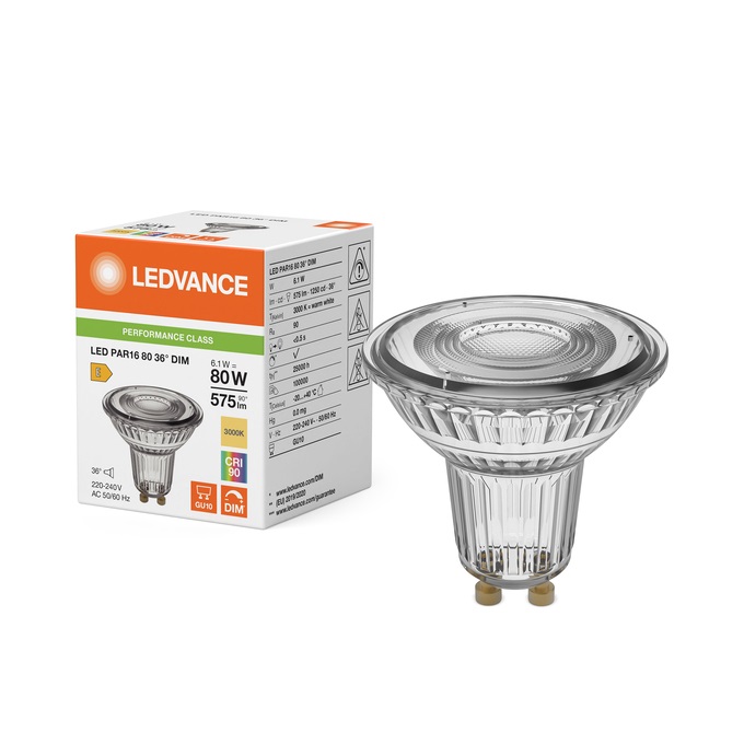 Osram Ledvance Lampadina LED Dimmerabile GU10 6.1W 575lm 3000K PAR16