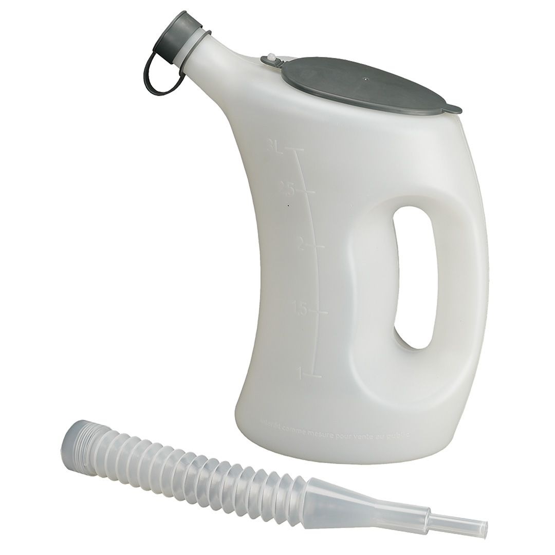 Pressol Caraffa Graduata 3L in Polietilene Infrangibile con Coperchio e Becco Flessibile