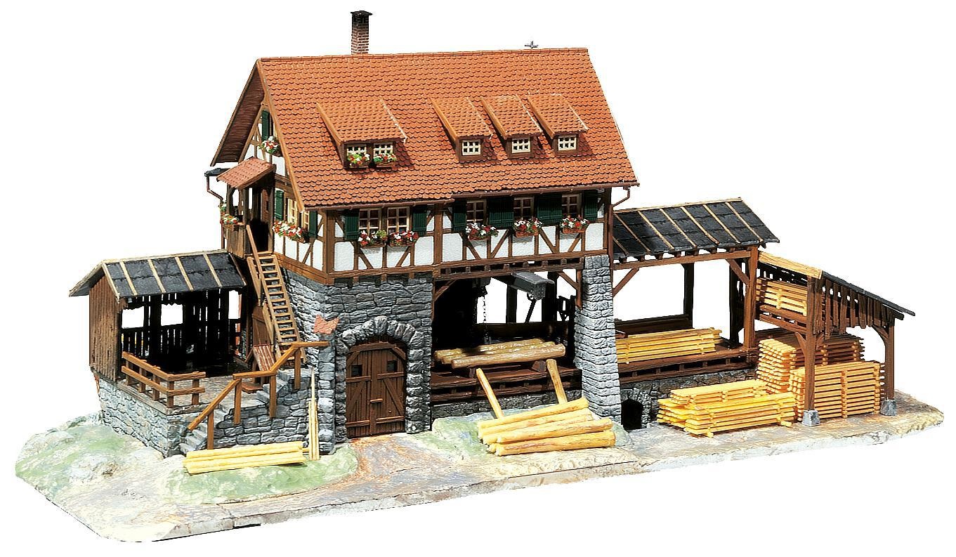 Faller 130229 - Segheria con Motore, Modellino in Scala con 569 Pezzi, Dimensioni 345 x 200 x 145 mm