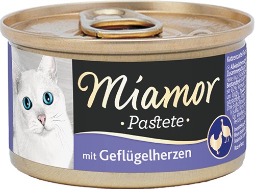 Miamor Paté con Cuori di Pollame 85 g - Cibo Umido Completo e Bilanciato per Gatti Adulti