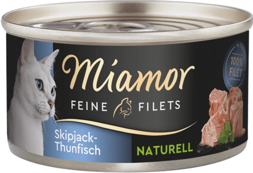 Miamor Feine Filets Naturell Cibo Umido per Gatti - Tonnetto Striato in Salsa Propria 80 g