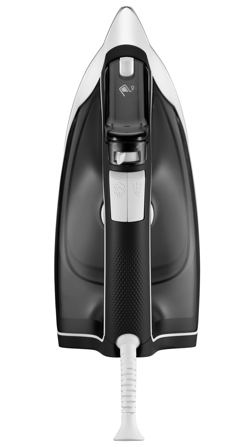 Rowenta DX1530 Effective 2 - Ferro da Stiro a Vapore con Anticalcare, Potenza 2200 W, Colpo Vapore 100 g/min, Acciaio Inossidabile, Cavo 2 m, Nero/Bianco/Grigio