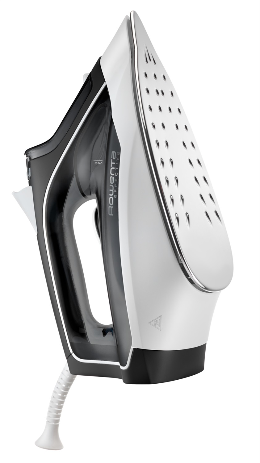 Rowenta DX1530 Effective 2 - Ferro da Stiro a Vapore con Anticalcare, Potenza 2200 W, Colpo Vapore 100 g/min, Acciaio Inossidabile, Cavo 2 m, Nero/Bianco/Grigio
