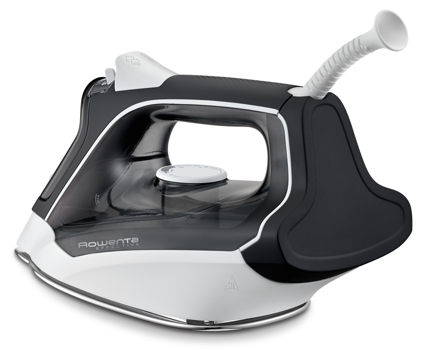 Rowenta DX1530 Effective 2 - Ferro da Stiro a Vapore con Anticalcare, Potenza 2200 W, Colpo Vapore 100 g/min, Acciaio Inossidabile, Cavo 2 m, Nero/Bianco/Grigio