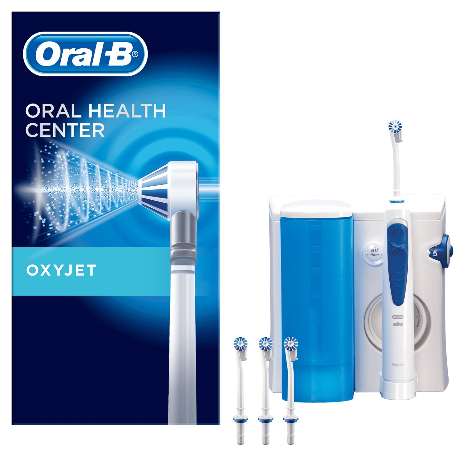 Oral-B Oxyjet MD20 Idropulsore con Tecnologia a Microbollicine, Doppio Getto e 4 Testine