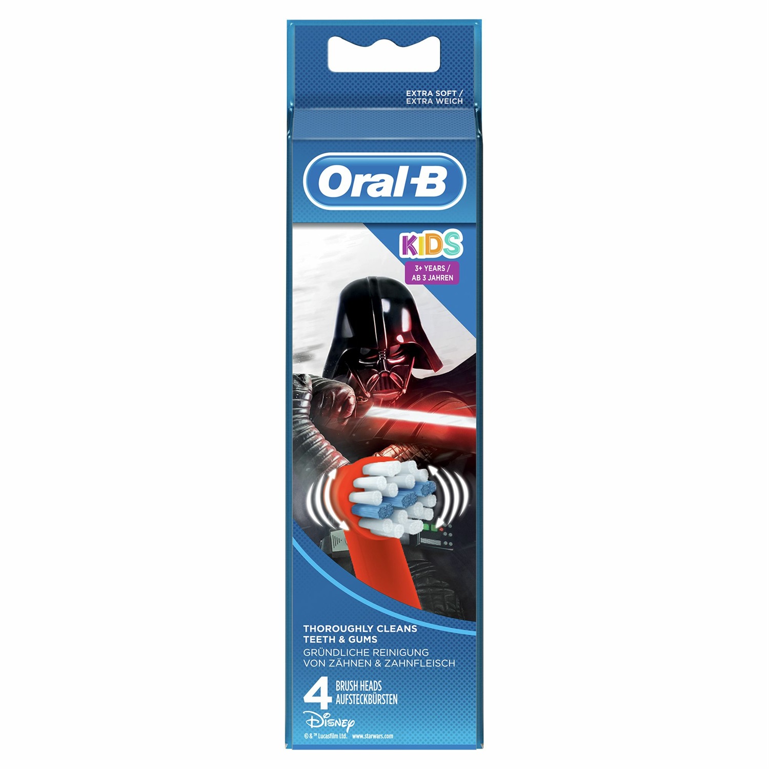 Oral-B Stages POWER Testine di Ricambio per Spazzolino Elettrico con Personaggi di Star Wars - 4 Pezzi per Bambini