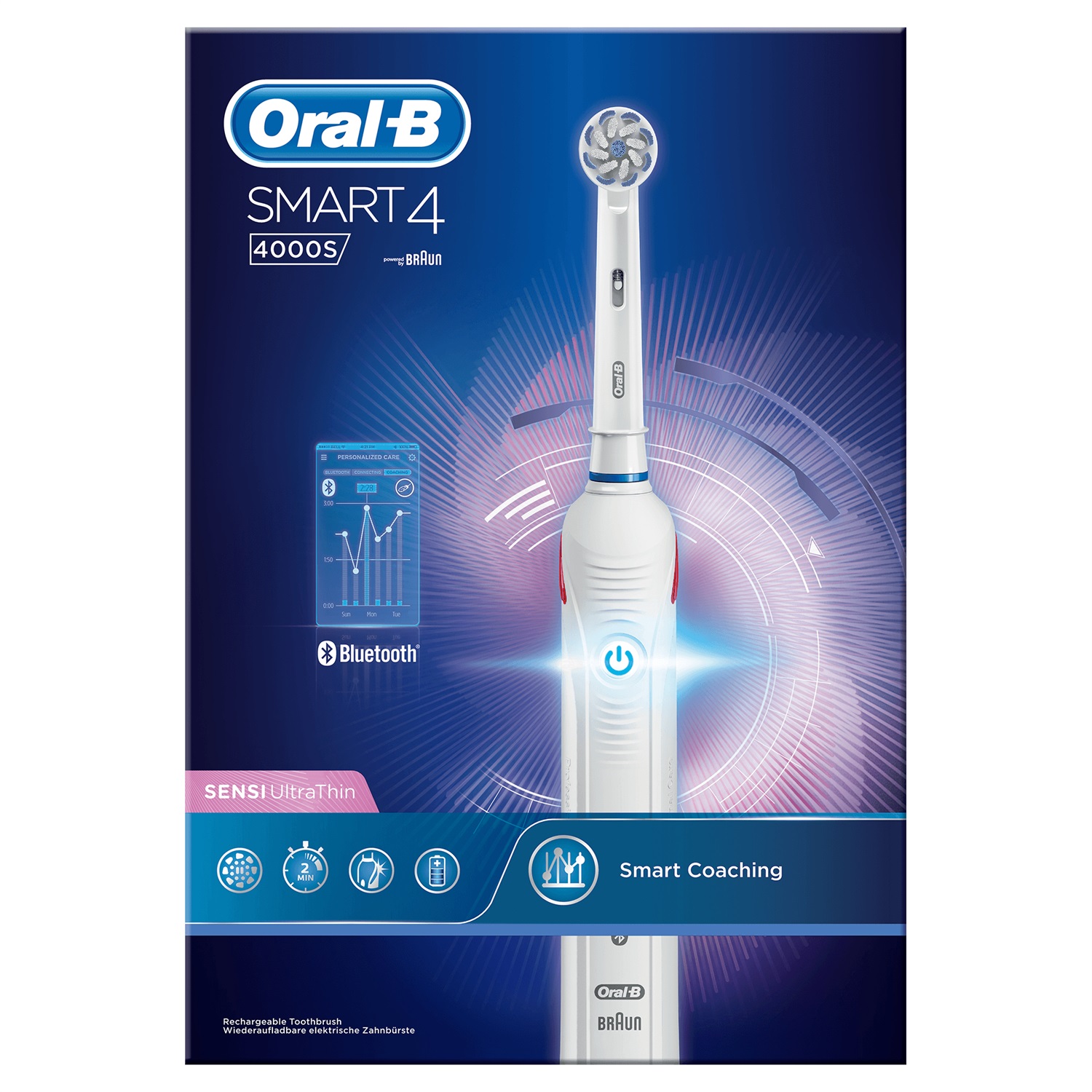 Oral-B SmartSeries 4 4000S Spazzolino Elettrico Ricaricabile Ultrathin con Bluetooth e App