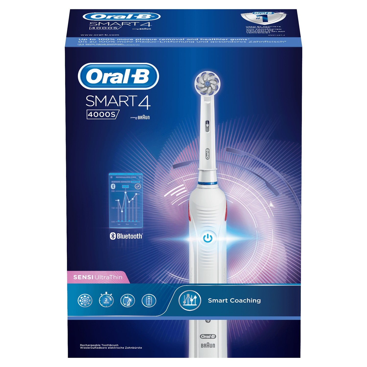 Oral-B SmartSeries 4 4000S Spazzolino Elettrico Ricaricabile Ultrathin con Bluetooth e App