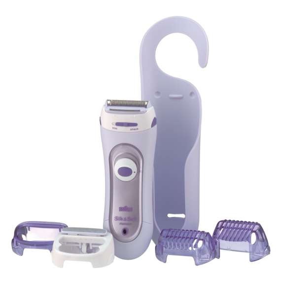 Braun Silk-épil LS 5560 Rasoio Elettrico da Donna Lillà - Wireless, Rifinitore e Sistema di Peeling 3 in 1