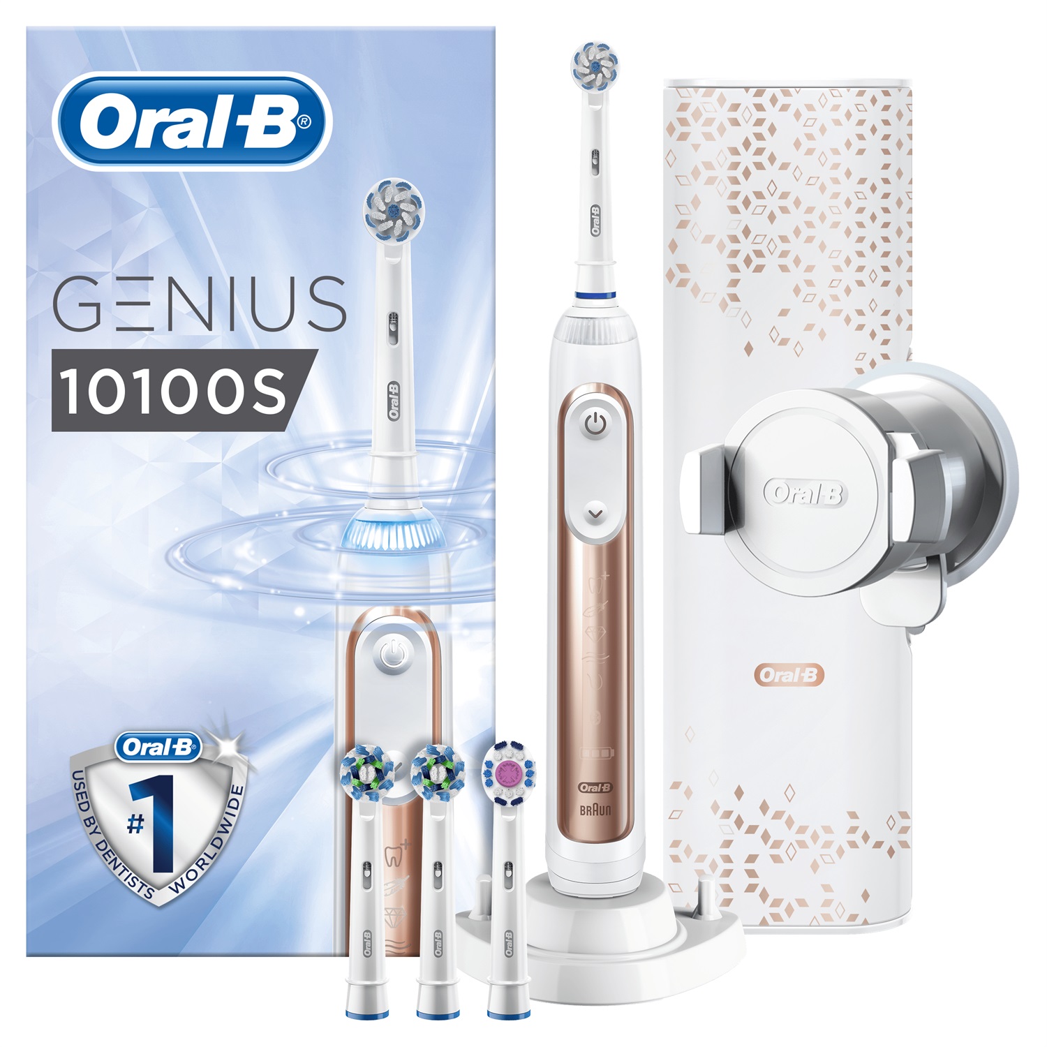 Oral-B Power Genius 10100S Spazzolino Elettrico Rosa Oro