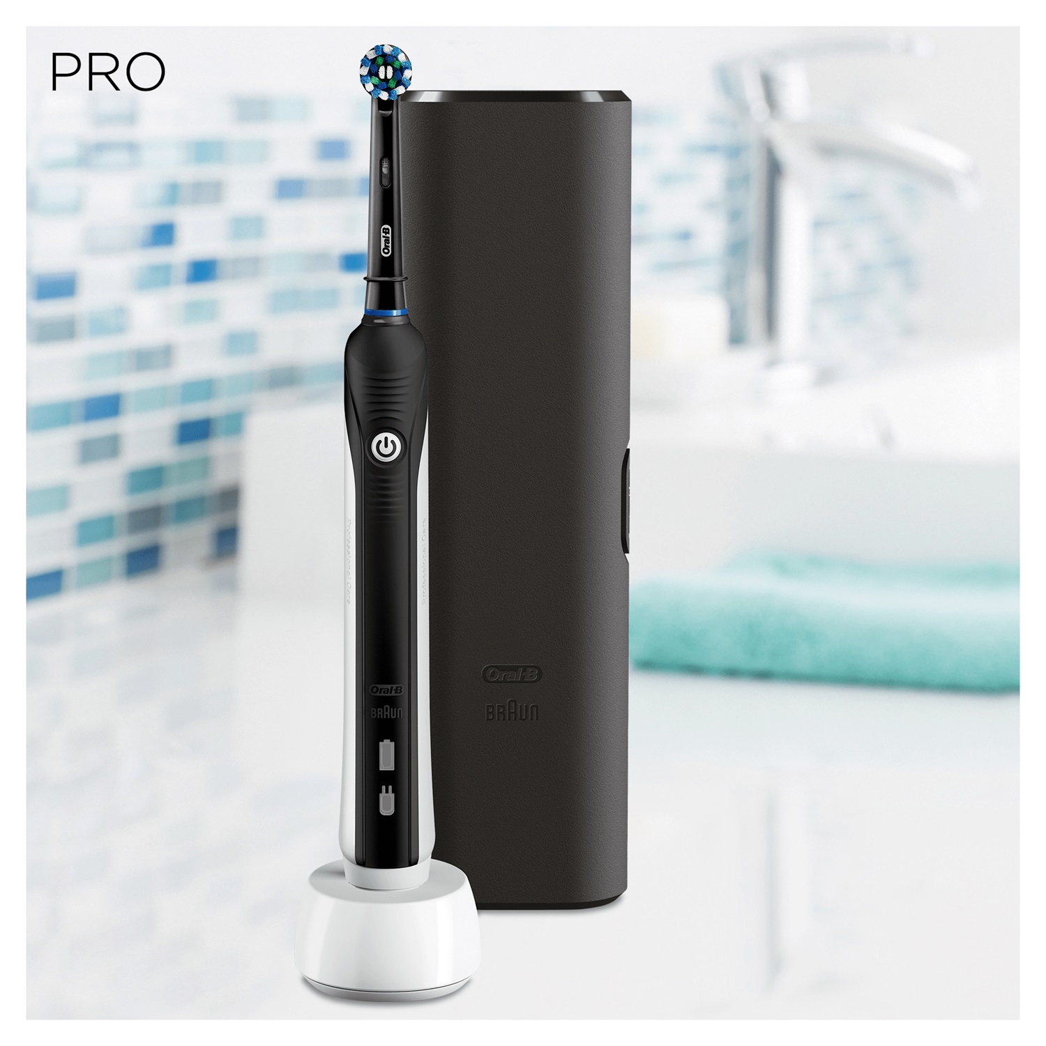 Oral-B PRO 1 750 Spazzolino Elettrico Ricaricabile con Custodia Viaggio - Tecnologia 3D per Pulizia Profonda