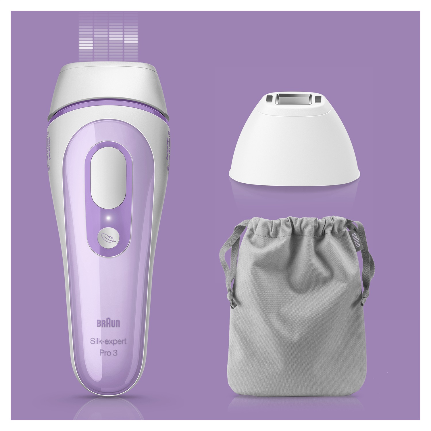 Braun Silk-expert Pro 81677836 epilatore a luce pulsata Luce pulsata intensa (IPL) Lillà, Bianco